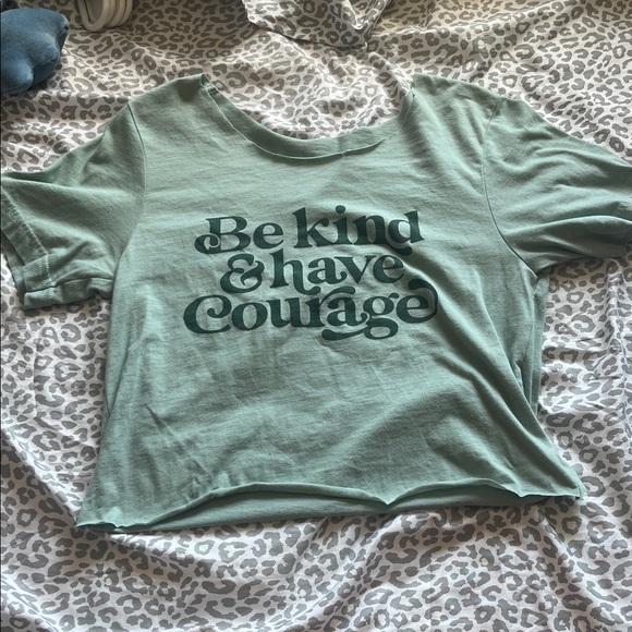 Tops - Inspirational Green Tee with Bold Quote